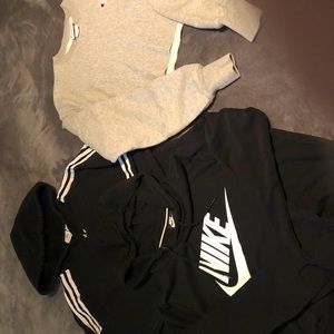 3 cropped length sweatshirts